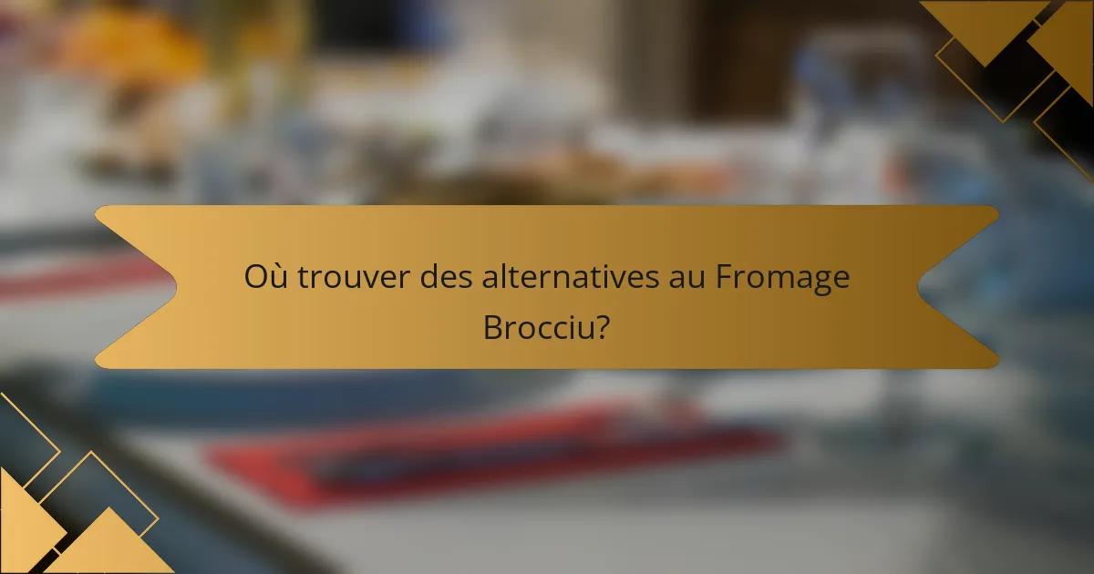 Où trouver des alternatives au Fromage Brocciu?