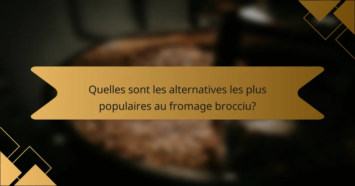 Quelles sont les alternatives les plus populaires au fromage brocciu?