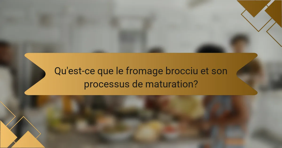 Qu'est-ce que le fromage brocciu et son processus de maturation?